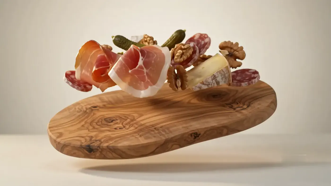 Aperitif board of Savoie charcuterie and cheese