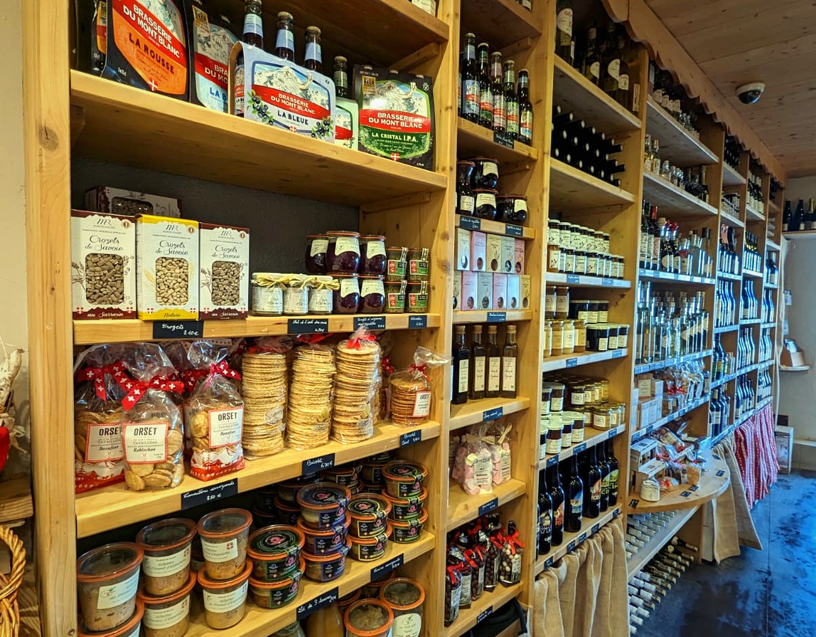 The fine grocery shelves